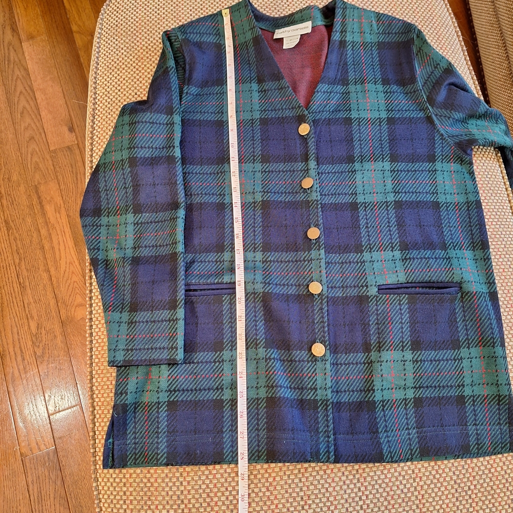 Cathy Daniels Vintage Plaid Knit Cardigan - Picture 8 of 12